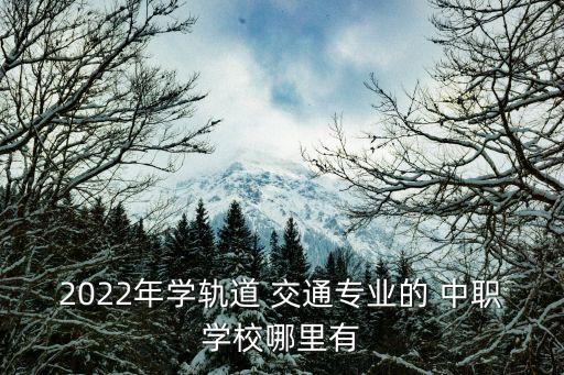 2022年学轨道 交通专业的 中职学校哪里有