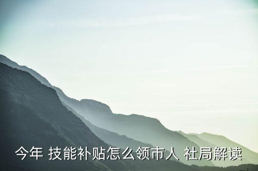 今年 技能补贴怎么领市人 社局解读