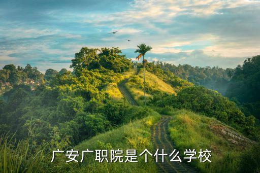  广安广职院是个什么学校