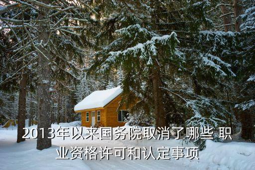 2013年以来国务院取消了哪些 职业资格许可和认定事项