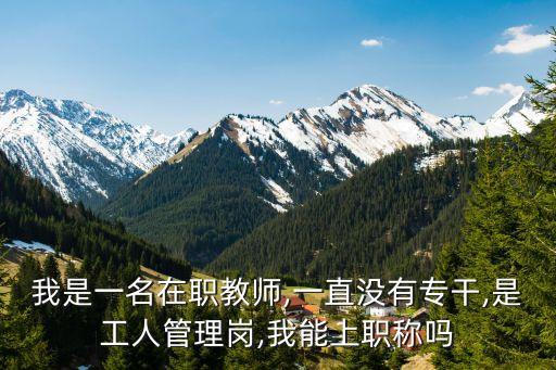 我是一名在职教师,一直没有专干,是工人管理岗,我能上职称吗