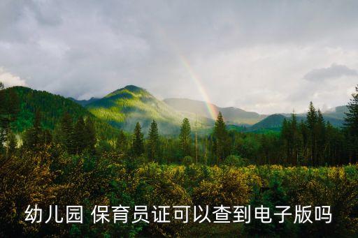 幼儿园 保育员证可以查到电子版吗