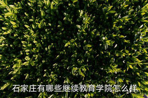  石家庄有哪些继续教育学院怎么样