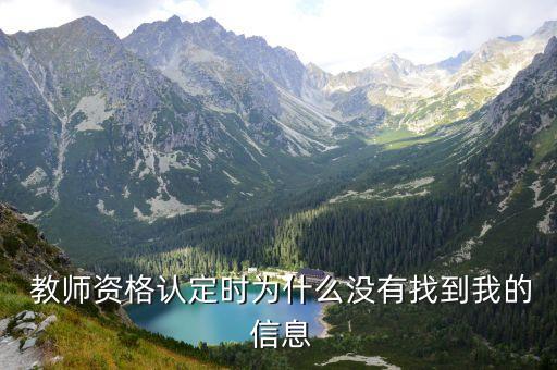  教师资格认定时为什么没有找到我的 信息