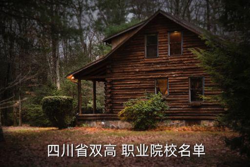  四川省双高 职业院校名单