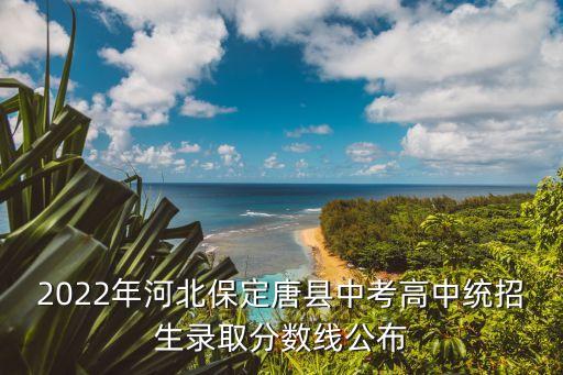 2022年河北保定唐县中考高中统招生录取分数线公布