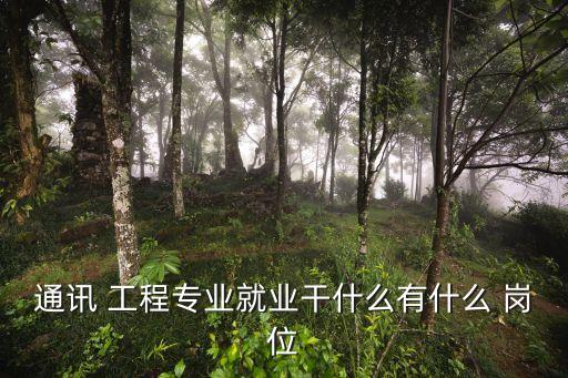 通讯 工程专业就业干什么有什么 岗位