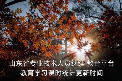  山东省专业技术人员继续 教育平台 教育学习课时统计更新时间