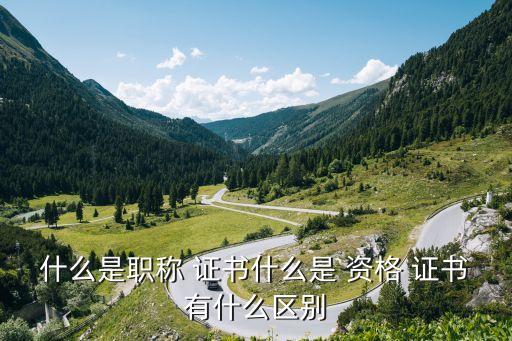 什么是职称 证书什么是 资格 证书有什么区别