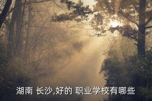 湖南 长沙,好的 职业学校有哪些