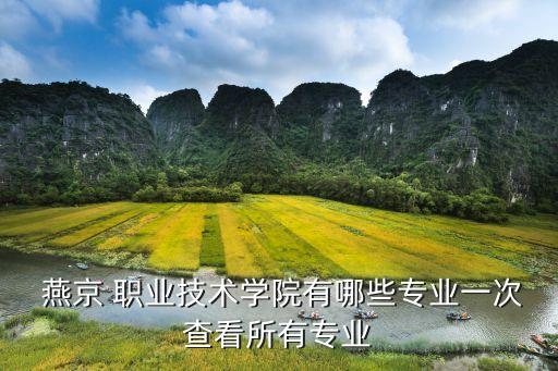  燕京 职业技术学院有哪些专业一次查看所有专业