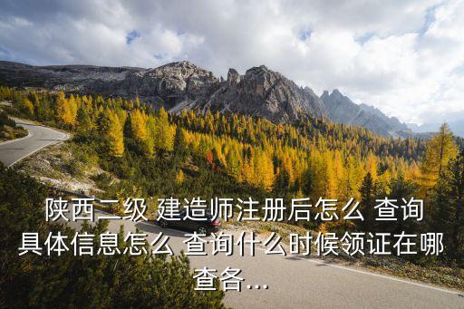  陕西二级 建造师注册后怎么 查询具体信息怎么 查询什么时候领证在哪查各...