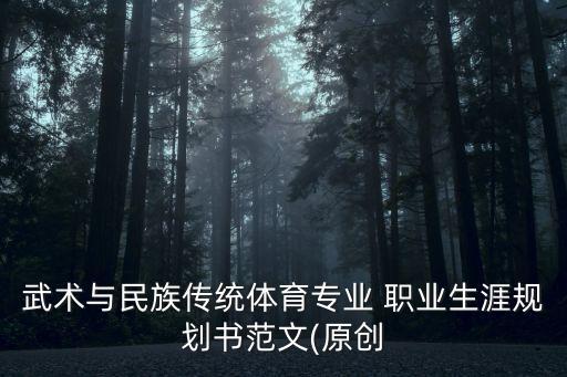 武术与民族传统体育专业 职业生涯规划书范文(原创
