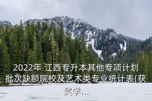 2022年 江西专升本其他专项计划批次缺额院校及艺术类专业统计表(获奖学...