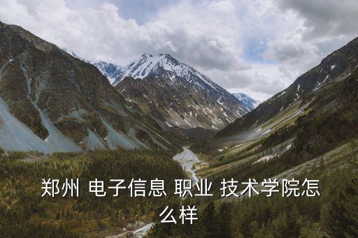  郑州 电子信息 职业 技术学院怎么样