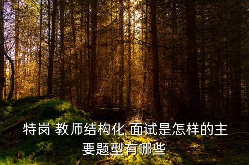 特岗 教师结构化 面试是怎样的主要题型有哪些
