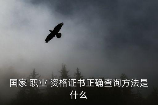 国家 职业 资格证书正确查询方法是什么