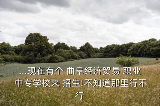 ...现在有个 曲阜经济贸易 职业 中专学校来 招生!不知道那里行不行