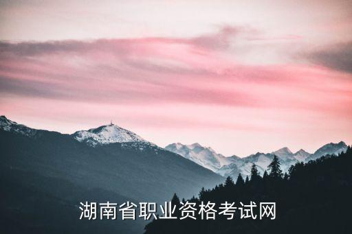  湖南省职业资格考试网