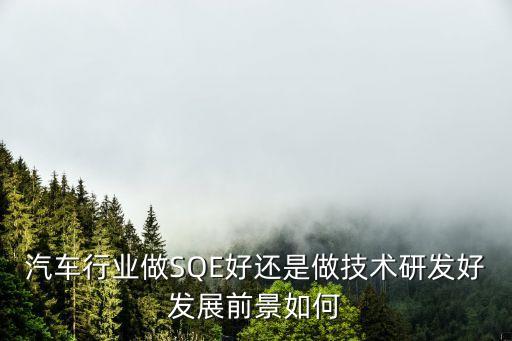 汽车行业做SQE好还是做技术研发好发展前景如何