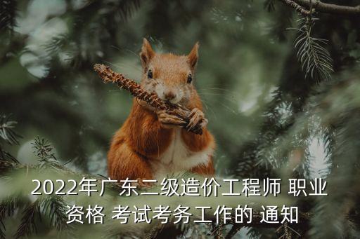 2022年广东二级造价工程师 职业 资格 考试考务工作的 通知