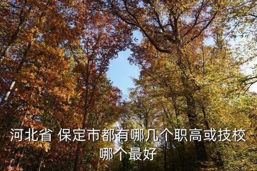 河北省 保定市都有哪几个职高或技校哪个最好