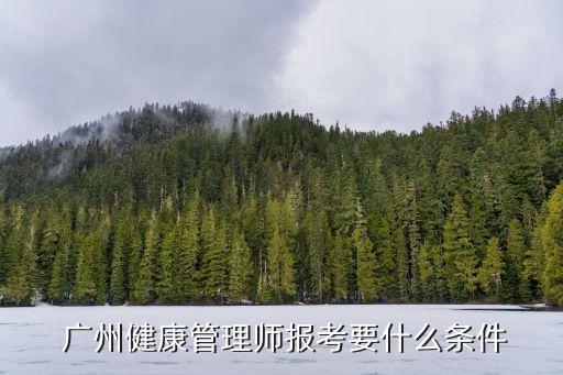  广州健康管理师报考要什么条件