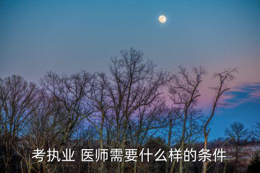 考执业 医师需要什么样的条件