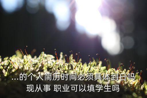 ...的个人简历时间必须具体到日吗现从事 职业可以填学生吗
