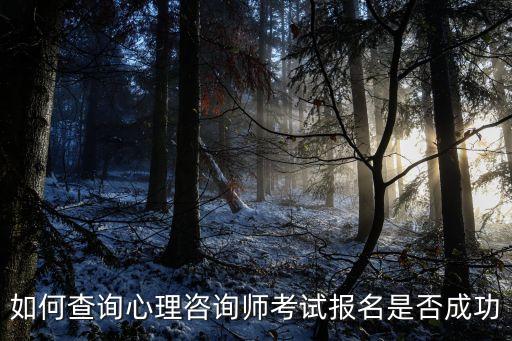 如何查询心理咨询师考试报名是否成功