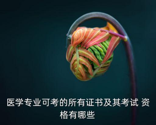 医学专业可考的所有证书及其考试 资格有哪些