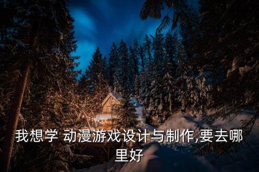 我想学 动漫游戏设计与制作,要去哪里好