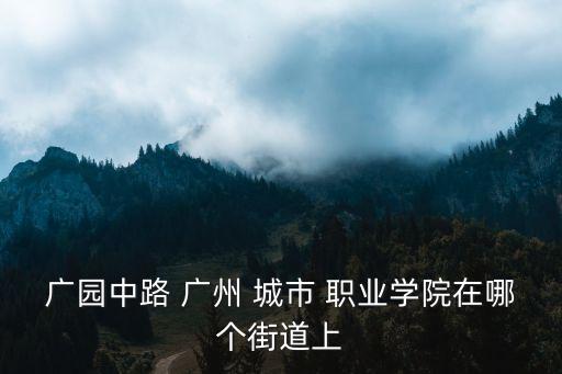广园中路 广州 城市 职业学院在哪个街道上