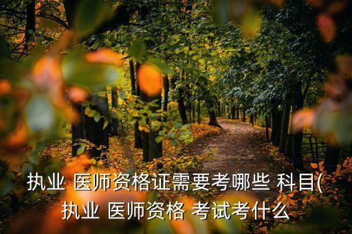 执业 医师资格证需要考哪些 科目(执业 医师资格 考试考什么
