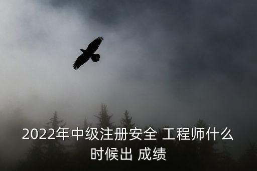 2022年中级注册安全 工程师什么时候出 成绩