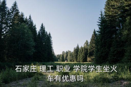  石家庄 理工 职业 学院学生坐火车有优惠吗