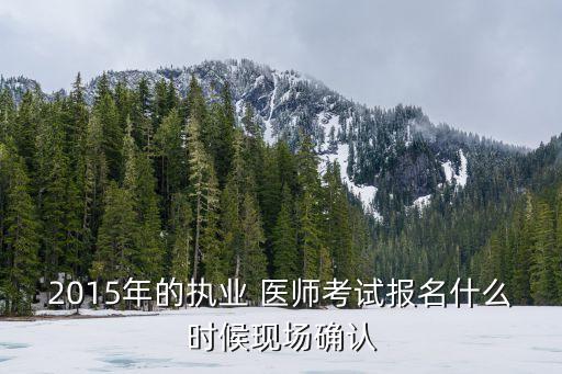 2015年的执业 医师考试报名什么时候现场确认