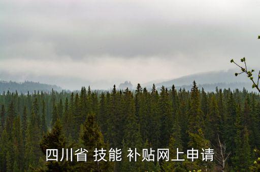 四川省 技能 补贴网上申请