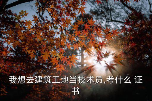 我想去建筑工地当技术员,考什么 证书