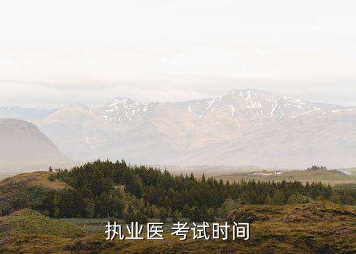 执业医 考试时间