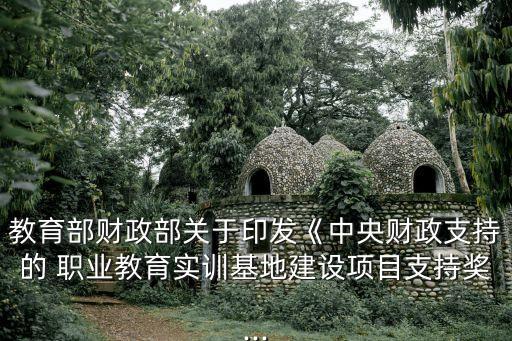 教育部财政部关于印发《中央财政支持的 职业教育实训基地建设项目支持奖...