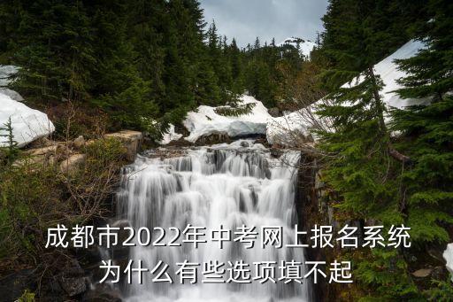  成都市2022年中考网上报名系统为什么有些选项填不起