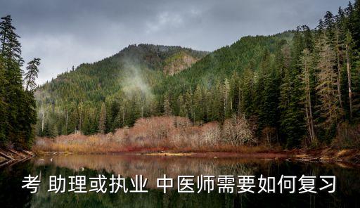 考 助理或执业 中医师需要如何复习