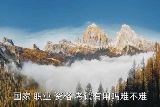 国家 职业 资格 考试有用吗难不难
