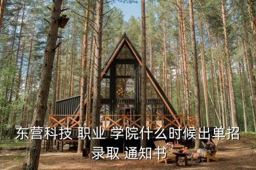 东营科技 职业 学院什么时候出单招 录取 通知书