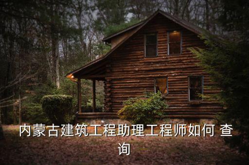  内蒙古建筑工程助理工程师如何 查询