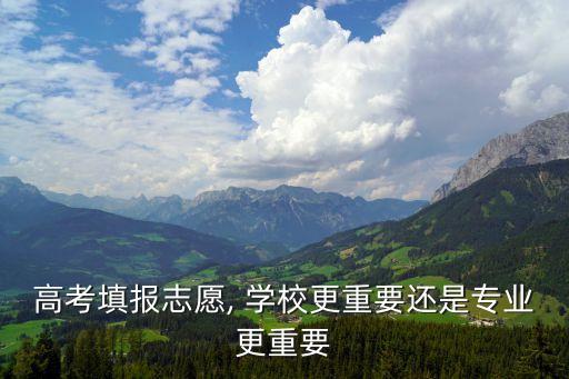 高考填报志愿, 学校更重要还是专业更重要