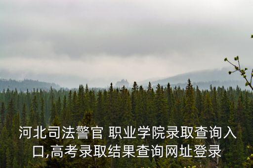  河北司法警官 职业学院录取查询入口,高考录取结果查询网址登录