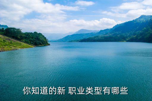 你知道的新 职业类型有哪些
