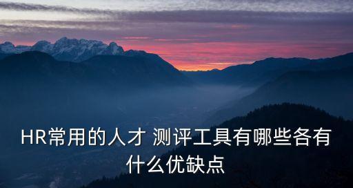 HR常用的人才 测评工具有哪些各有什么优缺点